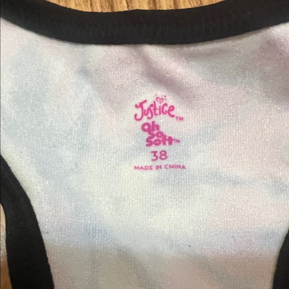 NWT Juniors Justice Sport Tie-Dye Racerback Bra - Picture 3 of 4